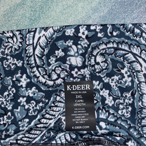 K Deer paisley leggings and crop top cross back set size 3XL leggings / 2XL top - Picture 6 of 9